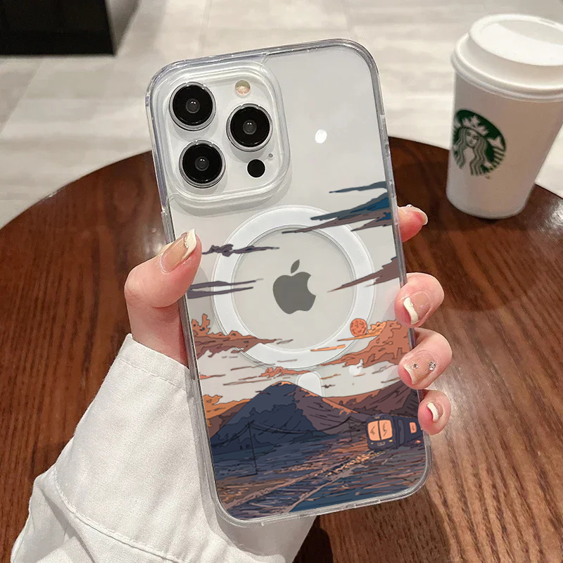 Phone Cases Durable - 夕焼け柄ファッションスマホケース iPhone 17 Pro 16 15