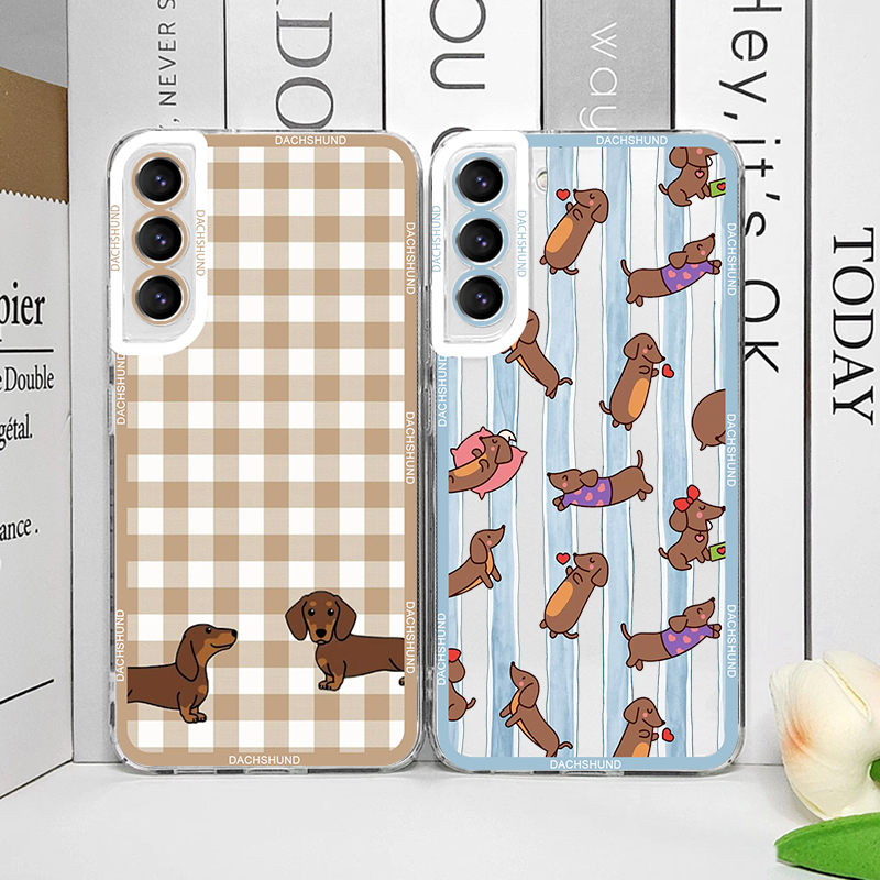 Phone Cases Samsung - キュートなソーセージドッグ柄スマホケース Samsung Galaxy S26 S25 FE