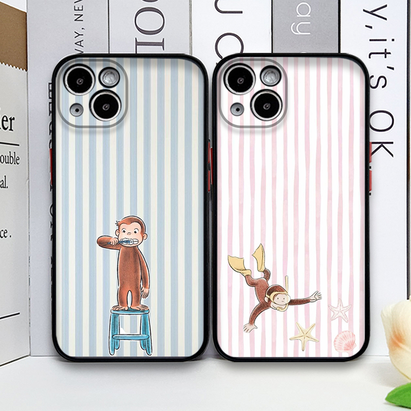 Phone Cases Iphone 17 Pro - 漫画風ストライプ柄の猿が猫を抱くiPhoneケース iPhone 17 Pro Max Air