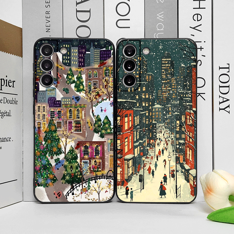 クリスマス雪景色ストリートショップウィンドウ風景柄スマホケー - Phone Cases Oneplus のレビューと価格