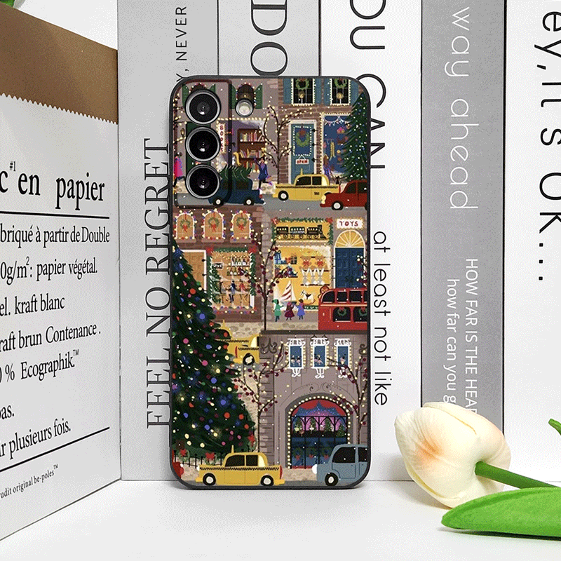 クリスマス雪景色ストリートショップウィンドウ風景柄スマホケー - Phone Cases Oneplus のレビューと価格
