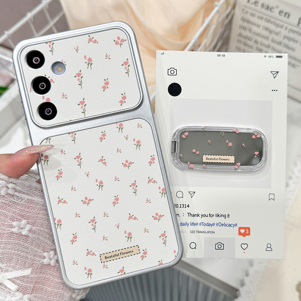 可愛いピンクの花柄スマホケース Samsung S26 S2 - Phone Cases Leather のレビューと価格