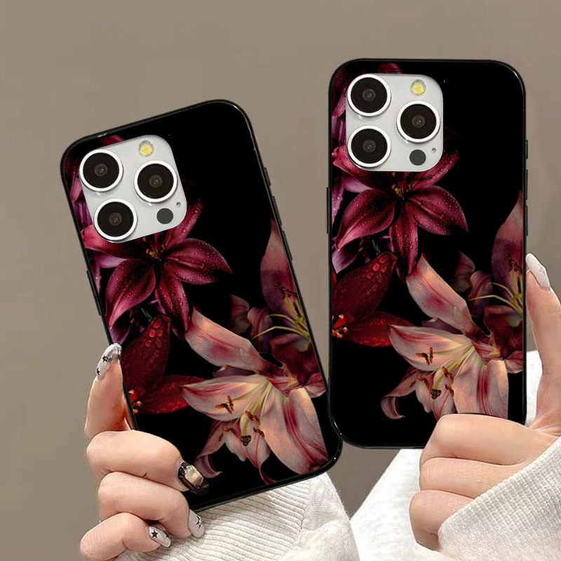 エレガントな赤いユリの花柄 iPhoneケース iPhone - Phone Cases Red のレビューと価格