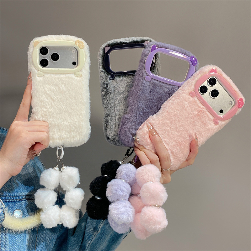 高級感のある無地のファー素材のプラッシュフォンケース iPh - Phone Cases Iphone 17 Pro のレビューと価格