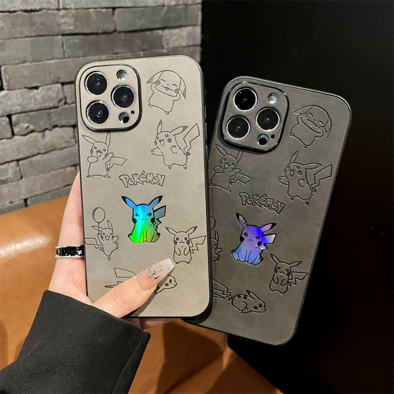 漫画ピカチュウフェイクレザーレーザー携帯電話ケース iPho - Phone Cases Leather のレビューと価格