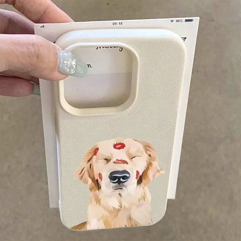 かわいいゴールデンレトリバーの赤い唇プリントのスマホケース、 - Phone Cases Red のレビューと価格