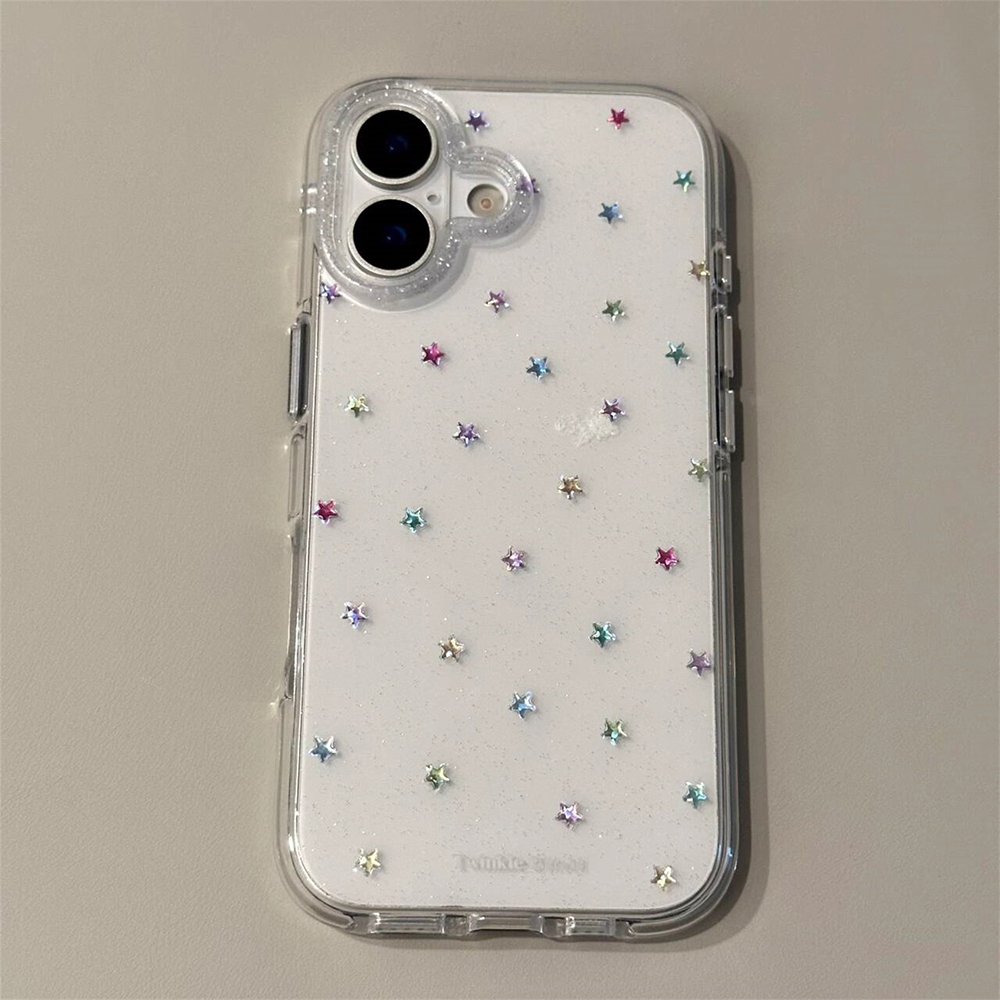 キラキラ輝く星柄の透明背面カバー iPhone 17 16  - Phone Cases Pinterest のレビューと価格
